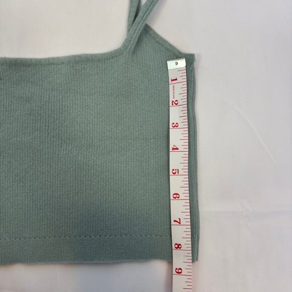 Garage Bundle White Green Square Neck Cropped Ribbed Tank Top Size Medium - Picture 8 of 8